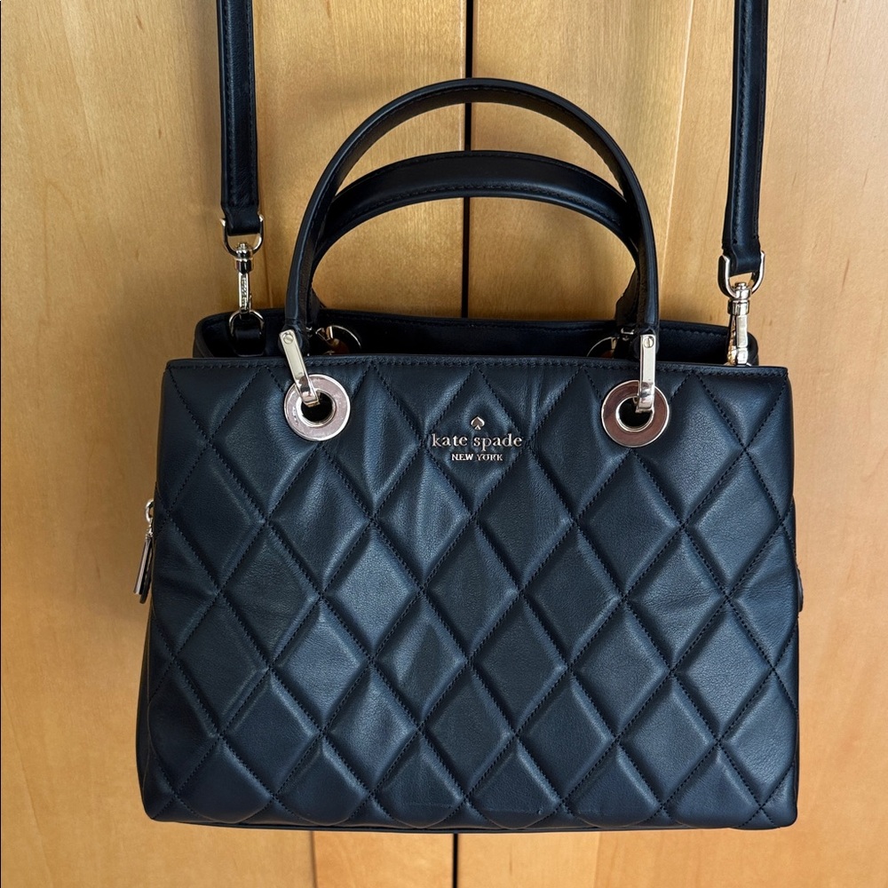 Pre-Owned Kate Spade Carey Black Quilted Women's Satchel